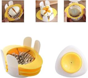 img 4 attached to 🥚 Versatile 3 in 1 Egg Slicer & Piercer Combo - Stainless Steel Blades for Hard Boiled Eggs and Soft Fruits, Egg Puncher for Raw Eggs – Dishwasher Safe, ABS Material