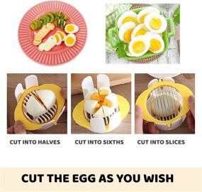 img 3 attached to 🥚 Versatile 3 in 1 Egg Slicer & Piercer Combo - Stainless Steel Blades for Hard Boiled Eggs and Soft Fruits, Egg Puncher for Raw Eggs – Dishwasher Safe, ABS Material