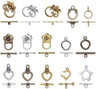 🔗 ph pandahall 120 sets assorted styles toggle clasp, t-bar closure clasps iq toggle clasps flower heart clasps findings for necklace bracelet jewelry making logo