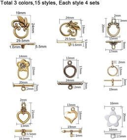 img 3 attached to 🔗 PH PandaHall 120 Sets Assorted Styles Toggle Clasp, T-bar Closure Clasps IQ Toggle Clasps Flower Heart Clasps Findings for Necklace Bracelet Jewelry Making