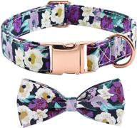 stylish floral dog collar with detachable bow tie for female dogs - adjustable & cute! logo