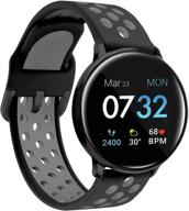 impressive itouch sport 2021 smartwatch fitness tracker: monitors body temperature, heart rate, steps, sleep | waterproof ip68 | women & men | extended 30-day battery | touch screen | compatible with android & ios (43mm) logo