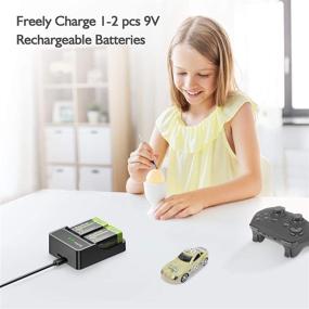 img 2 attached to 🔌 9V Battery Charger - Dual Independent Rechargeable Charger for 9 Volt Li-ion/NiMH/NiCD Rechargeable Batteries by RayHom