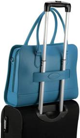 img 1 attached to Su.B.dgn 15.6 Inch Turquoise Laptop Bag for Women - Leather Briefcase with Trolley Strap