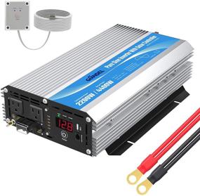img 4 attached to Reliable Pure Sine Wave Power Inverter: 2200Watt DC 12V to AC 120V - Ideal 🔋 for RV, Truck, Solar System - Includes 20A Solar Charger, Remote Control, LED Display, and USB Port
