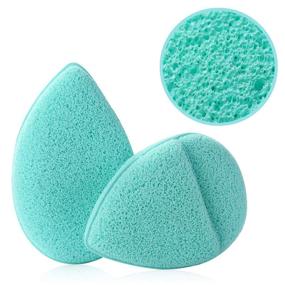 img 3 attached to Ultimate Duo: Silicone Mask Brush & Cleansing Sponge Set – Green, by DUcare