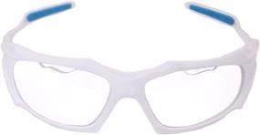 img 2 attached to 👓 Clear Lens/White Frame Python Full Framed Racquetball Eye Protection (Pickleball, Squash) (Eyewear, Goggle, Eyeguard)