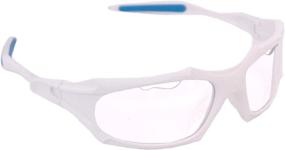 img 1 attached to 👓 Clear Lens/White Frame Python Full Framed Racquetball Eye Protection (Pickleball, Squash) (Eyewear, Goggle, Eyeguard)