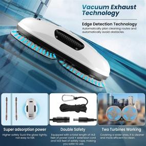 img 1 attached to 🧹 QKU Smart Window Cleaner Robot with APP and Remote Control - Advanced Glass Cleaning Technology for Interior/Exterior Highrise Windows, Glass, and Mirrors
