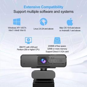 img 4 attached to High-Definition Webcam 1080P with Rotatable Microphone and Cover – Perfect for Video Calls on PC, Mac, Desktop & Laptop