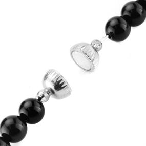img 2 attached to 💎 BEADNOVA 8-12mm Rhodium/Silver/Gold Plated Magnetic Ball Bead Clasp - Ideal for Jewelry Making Findings