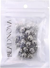 img 1 attached to 💎 BEADNOVA 8-12mm Rhodium/Silver/Gold Plated Magnetic Ball Bead Clasp - Ideal for Jewelry Making Findings