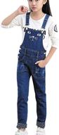 👖 laviqk stretchy ripped distressed overalls: stylish girls' clothing for jumpsuits & rompers logo