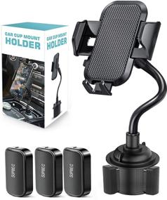 img 4 attached to 📱 Stable SUPBEC Car Cup Phone Mount Holder - Universal Adjustable Smartphone Cradle Compatible with iPhone 11/Xr/8/7, Samsung Galaxy S10/9/LG/Sony Nokia - Black