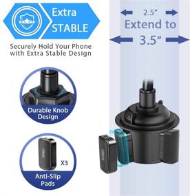 img 1 attached to 📱 Stable SUPBEC Car Cup Phone Mount Holder - Universal Adjustable Smartphone Cradle Compatible with iPhone 11/Xr/8/7, Samsung Galaxy S10/9/LG/Sony Nokia - Black