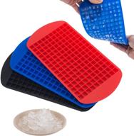 hinxin 3-pack 160 grid mini ice cube trays - flexible stackable mini whiskey juice salad ice cube mold, kitchen bar party drink chocolate mold (red, blue, black)... logo