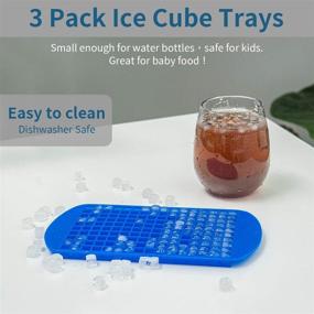 img 2 attached to Hinxin 3-Pack 160 Grid Mini Ice Cube Trays - Flexible Stackable Mini Whiskey Juice Salad Ice Cube Mold, Kitchen Bar Party Drink Chocolate Mold (Red, Blue, Black)...