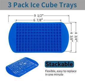 img 3 attached to Hinxin 3-Pack 160 Grid Mini Ice Cube Trays - Flexible Stackable Mini Whiskey Juice Salad Ice Cube Mold, Kitchen Bar Party Drink Chocolate Mold (Red, Blue, Black)...