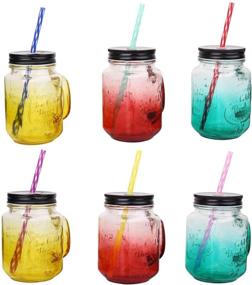 img 1 attached to 🥤 Reusable Plastic Straws Set - 33 Pieces, Fit for Mason Jars & Tumblers, 9in Transparent Colored Drinking Straws with Carrying Case & Cleaning Brushes - BPA Free & Eco-friendly