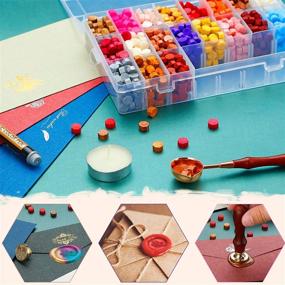 img 1 attached to 🔐 Wax Seal Kit - YUWANTING 760PCS Wax Seal Stamp Set with Sealing Wax Beads, Tea Candles, Wax Melting Spoon, and Decorating Pen for Crafts