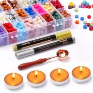 🔐 wax seal kit - yuwanting 760pcs wax seal stamp set with sealing wax beads, tea candles, wax melting spoon, and decorating pen for crafts logo