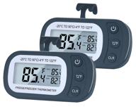 bestwya clear lcd screen min-max temperature range hanging hook magnetic back freezer thermometer (black， pack of 2) logo