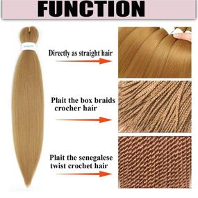 img 3 attached to 🧶 Effortless Braiding with Easy Braid Pre-stretched Hair - 26 Inch Yaki Texture Crochet Braids for Hot Water Setting, Synthetic Hair Extension - 8 Packs Ombre Natural Blonde (#27)