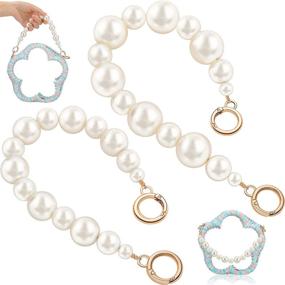 img 4 attached to 💼 2-Piece Large Imitation Pearl Bead Handle Chain - Stylish Replacement for Women's Handbags