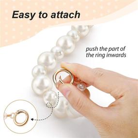img 1 attached to 💼 2-Piece Large Imitation Pearl Bead Handle Chain - Stylish Replacement for Women's Handbags