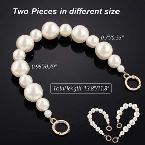 img 3 attached to 💼 2-Piece Large Imitation Pearl Bead Handle Chain - Stylish Replacement for Women's Handbags