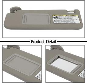 img 1 attached to 🌞 ECCPP Gray Sun Visor Left Driver Side for Toyota 4Runner 2004-2008 - Windshield Visor without Sunroof Vanity Light
