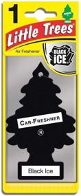 img 1 attached to Enjoy Long-Lasting Freshness with Little Trees Car and House Hanging Freshener in Black Ice (Pack of 12)