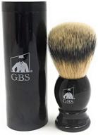 g.b.s purtech brush with free travel tube: 23 mm knot, 9th generation black synthetic vegan tip bristles - ideal for professional shaving, convenient for camping and bag packing logo