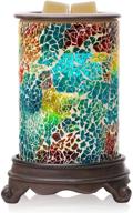 🕯️ handcrafted mosaic electric wax melt warmer – ideal wedding, spa, and aromatherapy gift – fragrance warmer with wax cube melter burner (polychromatic blue) logo