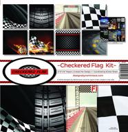 reminisce scrapbook checkered flag collection - коллекция альбомов для скрапбукинга "воспоминания" в клетчатых полосках. логотип