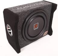 🔊 alphasonik as8df 8-inch 600w 4-ohm downfire shallow mount flat enclosed subwoofer for compact spaces in cars and trucks - slim thin loaded subwoofer, sealed bass enclosure with air-tight performance logo