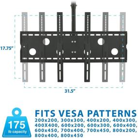 img 2 attached to Mount-It MI-501B: Ceiling TV Mount for 32-70 Inch Flat Panel TVs, Articulating Swivel Bracket, Adjustable Height, 175 lb Capacity, Black