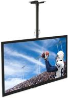 mount-it mi-501b: ceiling tv mount for 32-70 inch flat panel tvs, articulating swivel bracket, adjustable height, 175 lb capacity, black logo