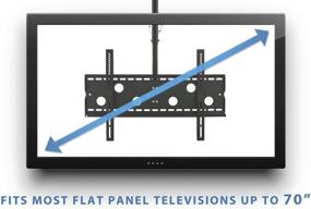 img 1 attached to Mount-It MI-501B: Ceiling TV Mount for 32-70 Inch Flat Panel TVs, Articulating Swivel Bracket, Adjustable Height, 175 lb Capacity, Black