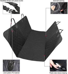 img 3 attached to 🐾 Waterproof Luxury Pet Back Seat Cover - Nonslip Hammock Convertible for Cars, Trucks, and SUVs by TIROL