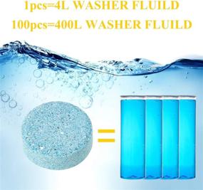 img 1 attached to 🚘 Effervescent Car Windshield Glass Cleaner Tablets - Pack of 100 | Solid Wiper Cleaning Tablets for Car, Kitchen Window | Boao