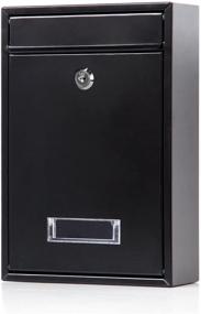 img 4 attached to 📬 Secure Your Mail with Jssmst Locking Wall-Mounted Vertical Mailbox – Key Lock Drop Box with Medium Capacity and Rust-Proof Galvanized Steel Cover, 12.6 x 8.5 x 3.4 Inch, Black, SM-0601L