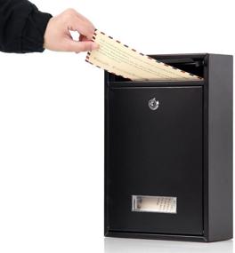 img 2 attached to 📬 Secure Your Mail with Jssmst Locking Wall-Mounted Vertical Mailbox – Key Lock Drop Box with Medium Capacity and Rust-Proof Galvanized Steel Cover, 12.6 x 8.5 x 3.4 Inch, Black, SM-0601L
