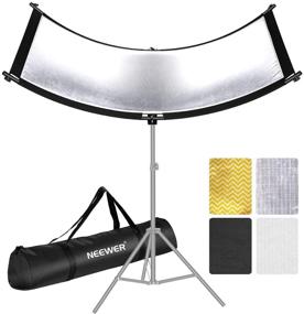 img 4 attached to 📸 Neewer Clamshell Light Reflector/Diffuser for Studio and Photography with Carry Bag, 66x24 Inch Arclight Curved Eyelighter Reflective Panel, Black/White/Gold/Silver (Light Stand Not Included)