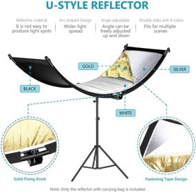 img 2 attached to 📸 Neewer Clamshell Light Reflector/Diffuser for Studio and Photography with Carry Bag, 66x24 Inch Arclight Curved Eyelighter Reflective Panel, Black/White/Gold/Silver (Light Stand Not Included)