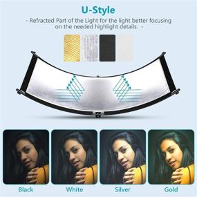 img 1 attached to 📸 Neewer Clamshell Light Reflector/Diffuser for Studio and Photography with Carry Bag, 66x24 Inch Arclight Curved Eyelighter Reflective Panel, Black/White/Gold/Silver (Light Stand Not Included)