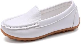 img 4 attached to Comfortable SOFMUO Leather Loafers: Perfect Shoes for Girls' Schooling and Walking Activities