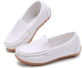 img 1 attached to Comfortable SOFMUO Leather Loafers: Perfect Shoes for Girls' Schooling and Walking Activities