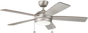 img 2 attached to 🌀 KICHLER 330174NI Brushed Nickel Ceiling Fan with 5 Silver/Walnut Blades and 53 Watts Light: Protruding Mount