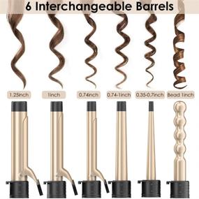 img 2 attached to 🎁 6-in-1 Curling Wand Set: Interchangeable Ceramic Barrels, Anti-scald Tip, Heat Resistant Glove - Perfect Hair Curler Gift for Girls and Women